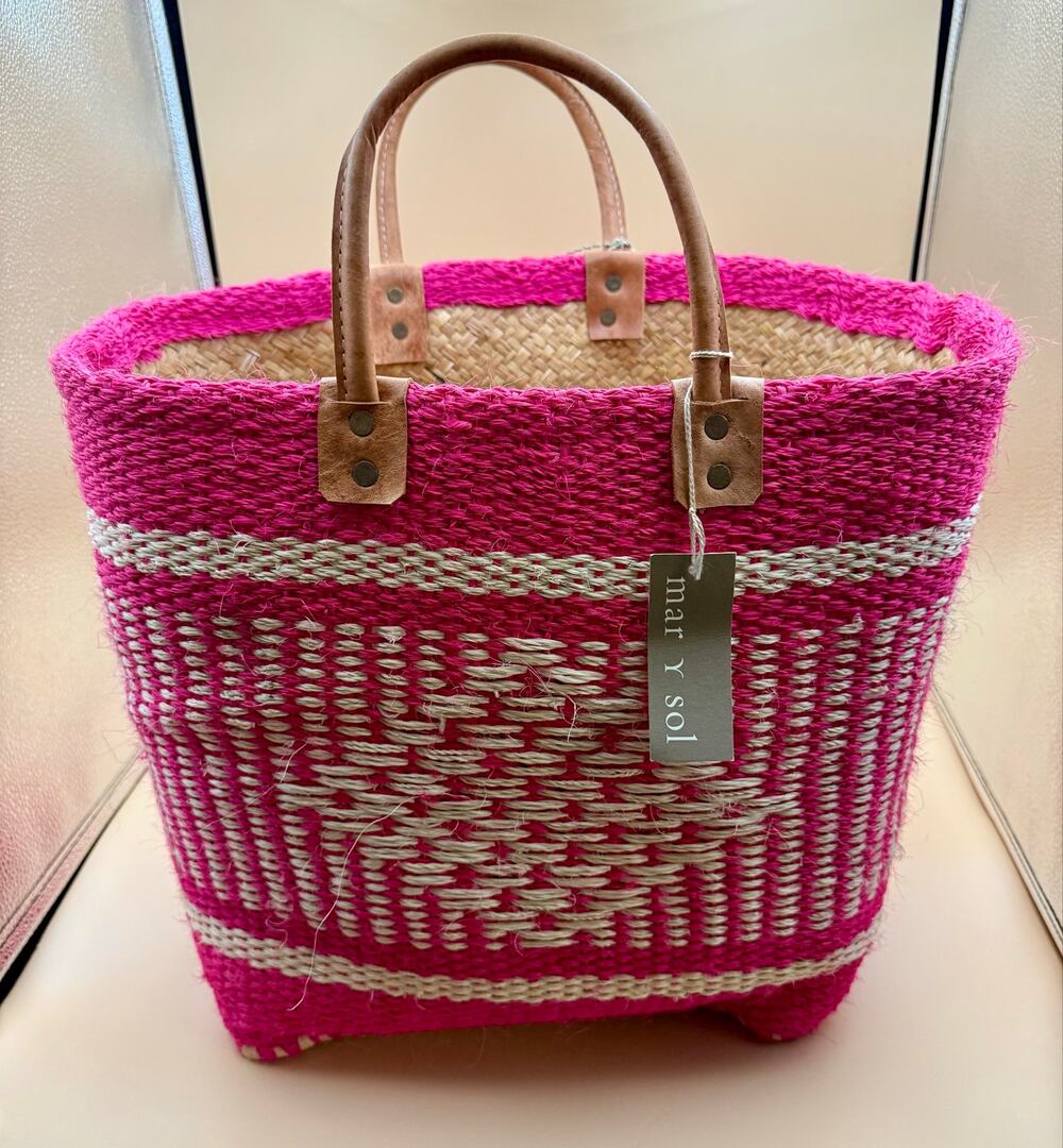 New with Tags Mar Y Sol Ibiza Tassel Tote - Pink Sisal